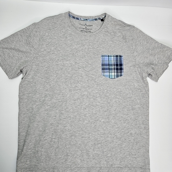 Tailor Vintage Short Sleeve Tee Xl Mens T Shirt Grey Short Sleeve Plaid Pocket - Picture 4 of 8
